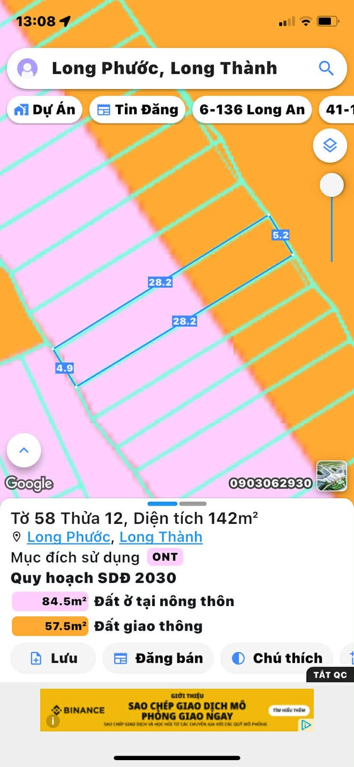Đất nền mặt tiền Quốc lộ 51, xã Long Phước, Long Thành 140m² - Cơ hội đầu tư sinh lời!
