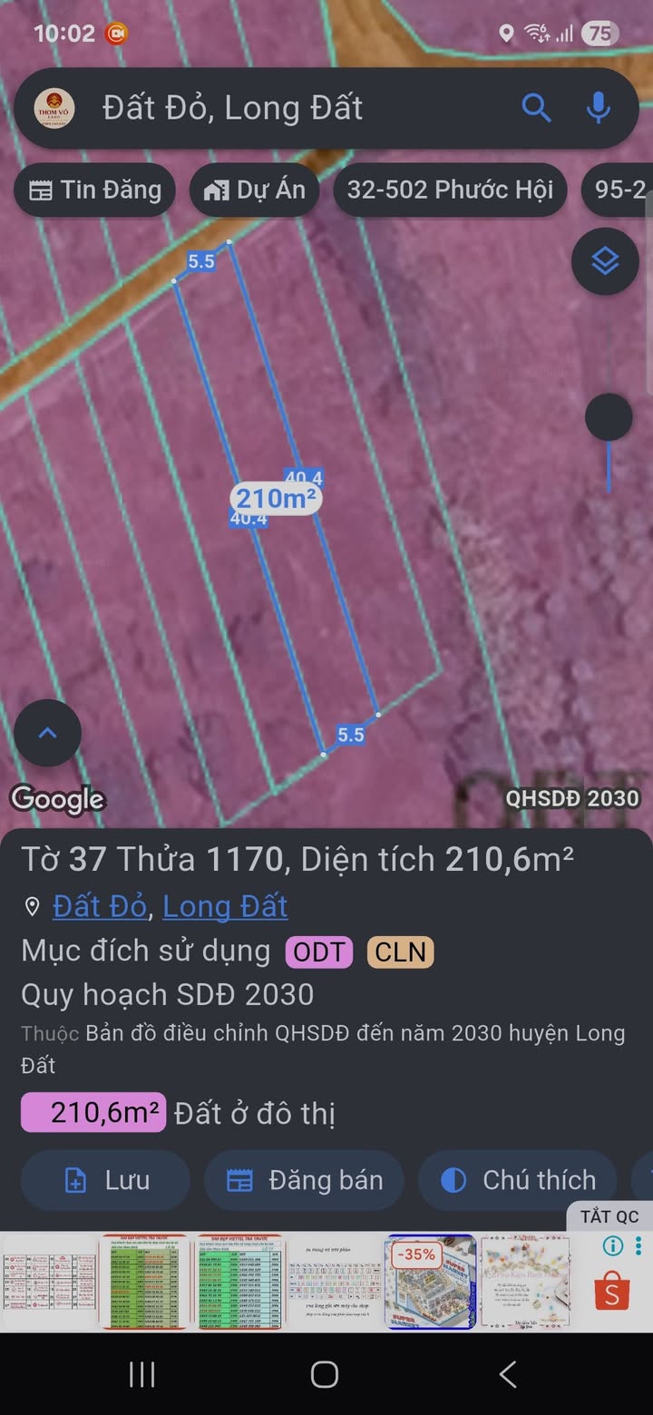 Đất nền xã Đất Đỏ 66m² giá 770 triệu - Cơ hội đầu tư tuyệt vời!