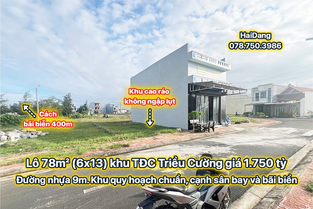 Đất nền Phú Đông Tuy Hòa 78m² giá 1.75 tỷ - Cách bãi biển chỉ 400m!