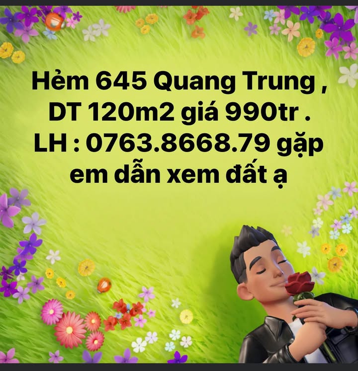 Đất nền Hẻm 645 Quang Trung, Quảng Ngãi 120m² giá 990 triệu - Đầu tư thông minh tại thành phố biển!