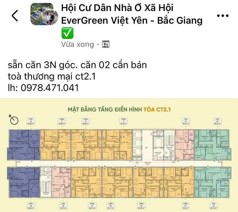 Căn hộ cho thuê tại CC Evergreen, Bắc Giang - Giá 14 triệu/tháng - Sẵn sàng vào ở!