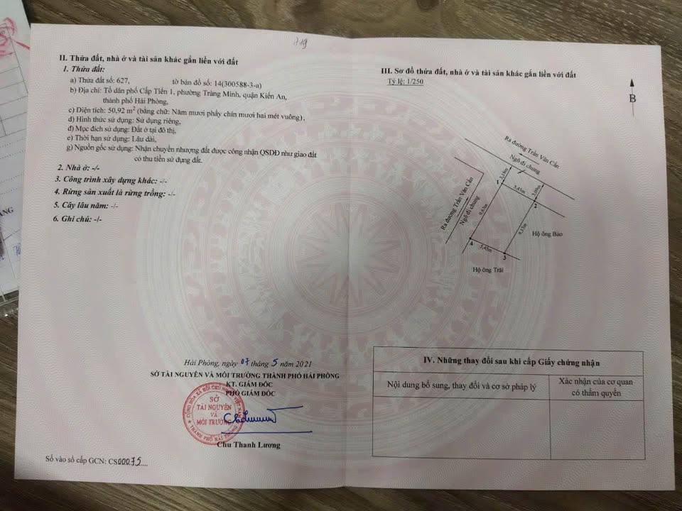 Đất lô góc Tràng Minh Kiến An 50m² giá 930 triệu - Sổ đỏ chính chủ!