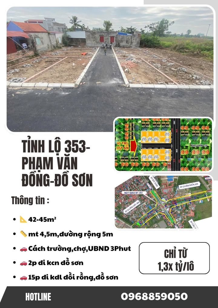 Đất nền Đồ Sơn 43m² giá 1.3 tỷ - Cơ hội đầu tư hấp dẫn!