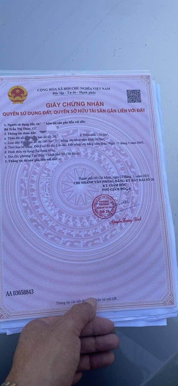 Đất mặt tiền đường nhựa Tân Hiệp 150m² giá 1.6 tỷ - Cơ hội đầu tư hấp dẫn!