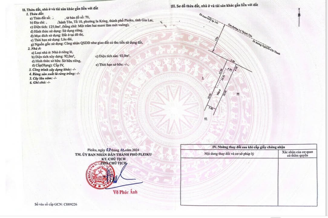 Nhà cấp 4 mặt tiền Lê Thánh Tôn, Pleiku 125m² giá 2.75 tỷ - Cơ hội đầu tư tuyệt vời!