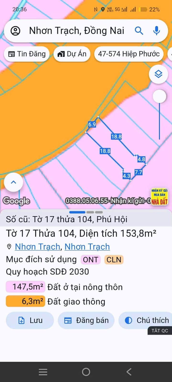 Đất mặt tiền Lý Thái Tổ, xã Phú Hội, Nhơn Trạch - 168.43m² giá chỉ 7 tỷ!