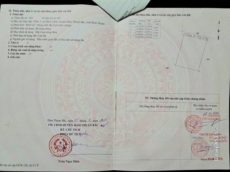 Đất thổ cư 300m² mặt tiền đường Betong Hàm Liêm giá 1 tỷ - Cơ hội đầu tư tuyệt vời!