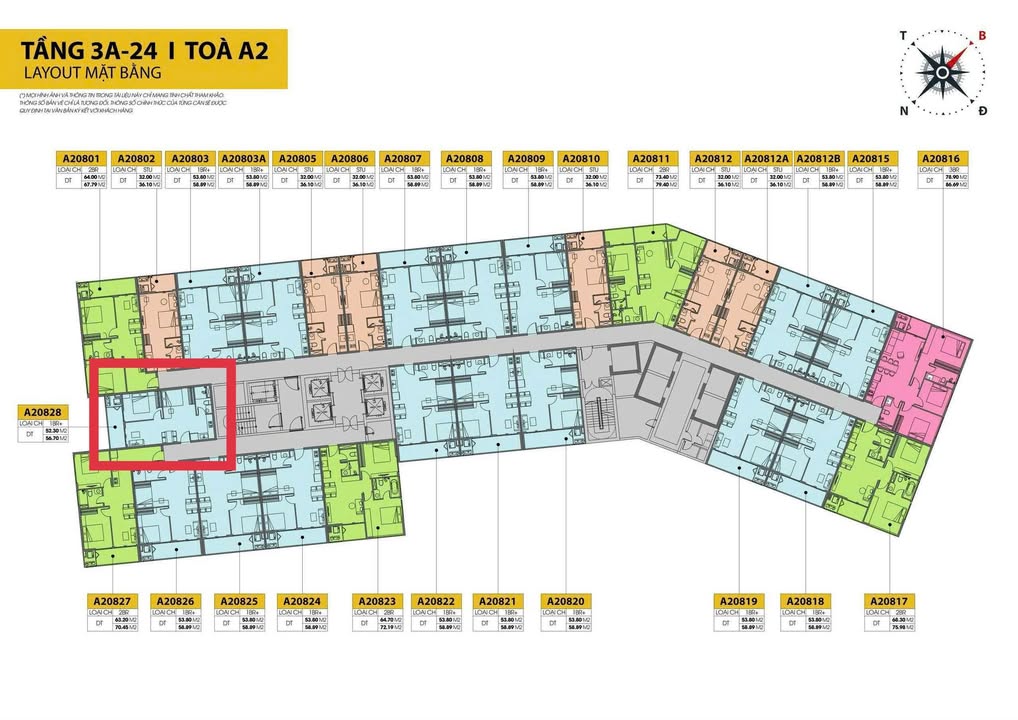 Căn hộ Cora Tower Đà Nẵng 52.2m² giá chỉ 2.2 tỷ - Tầng đẹp, có thể làm 2 phòng ngủ!