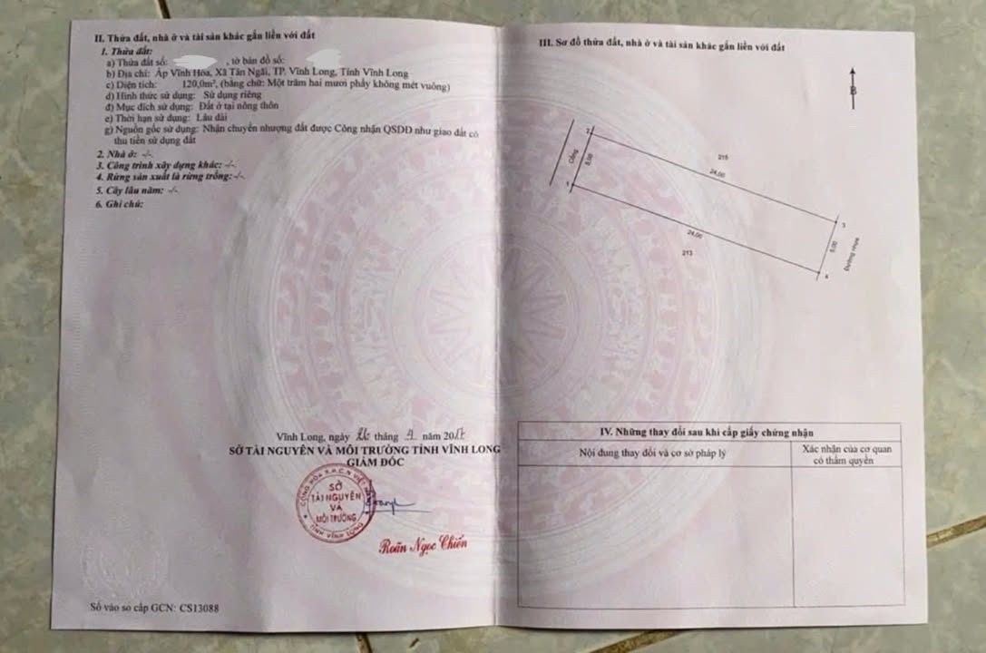 Đất nền mặt tiền đường Nguyễn Văn Cung, Tân Ngãi, Vĩnh Long 120m² giá 1.92 tỷ - Nơi an cư lý tưởng!