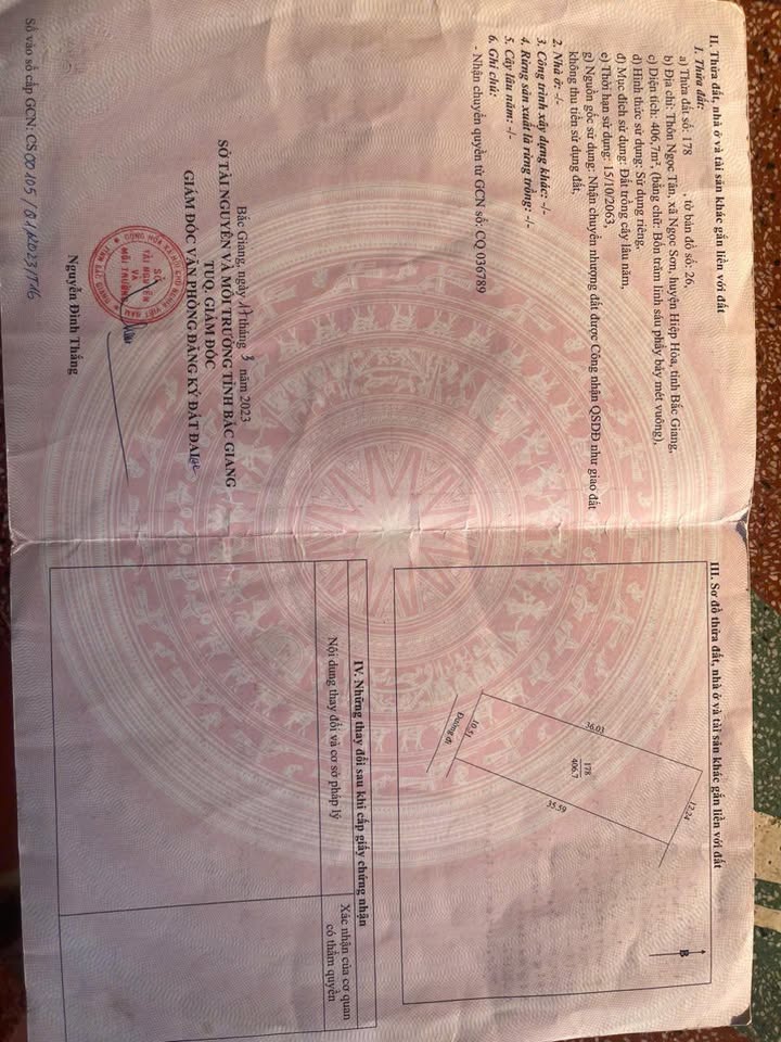 Đất vườn 400m² Ngọc Tân, Hiệp Hòa, Bắc Giang - Giá thỏa thuận, đường thông thoáng!