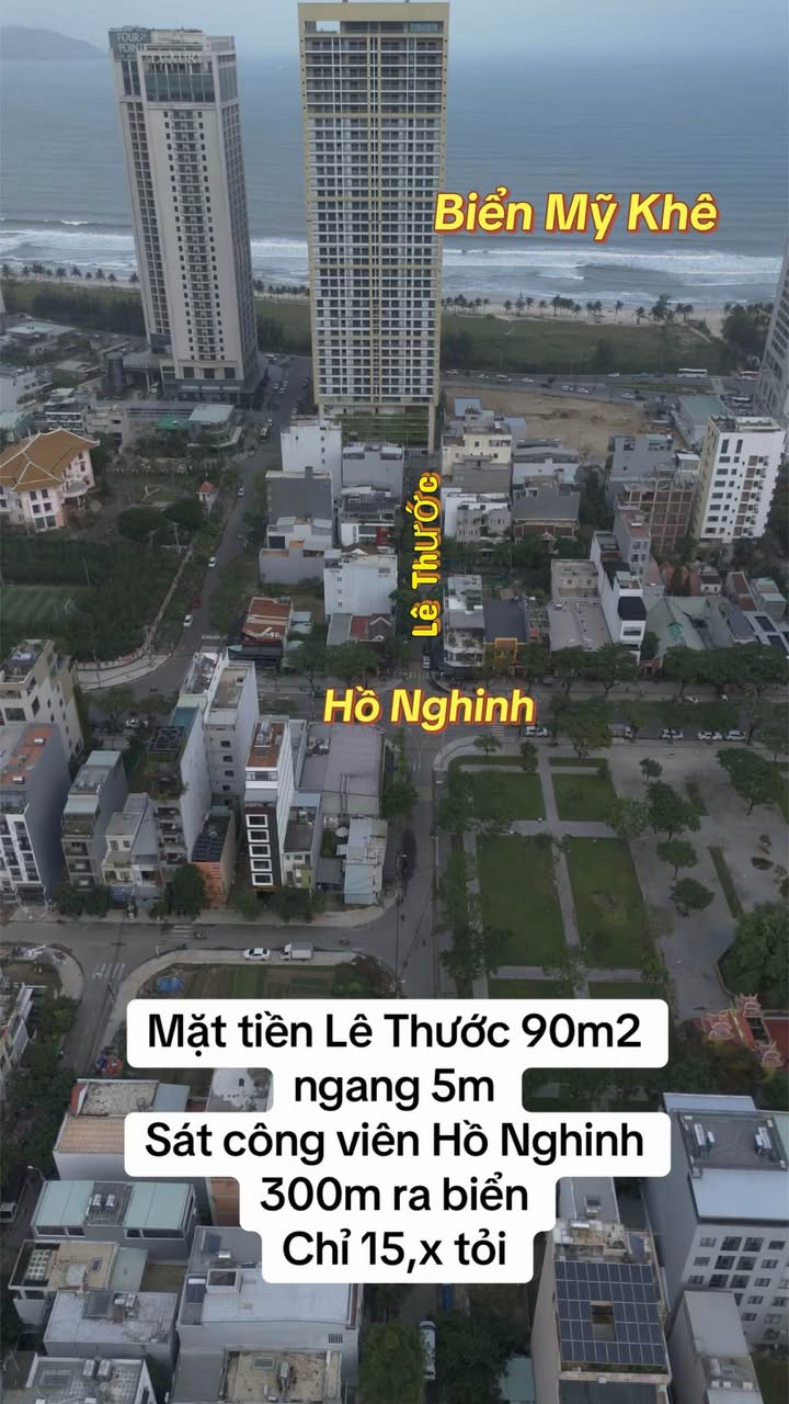 Nhà mặt tiền Lê Thước 90m² giá 15 tỷ - Sát công viên Hồ Nghinh