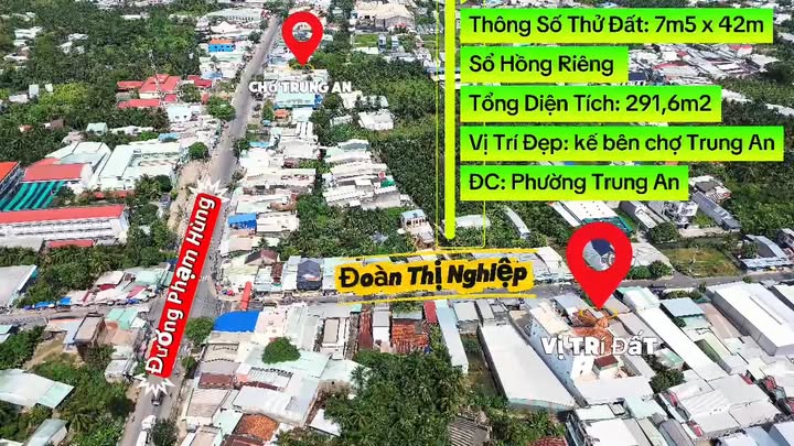 Đất nền kinh doanh đường Đoàn Thị Nghiệp, Tiền Giang 315m² - Giá tốt cho nhà đầu tư!