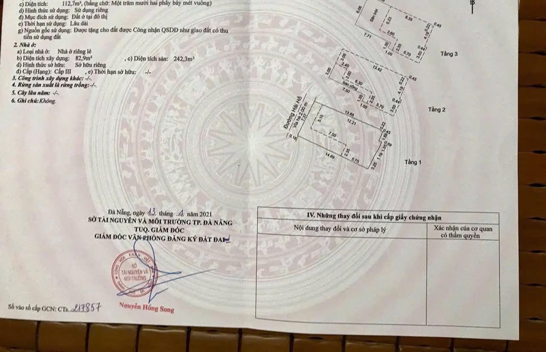 Nhà mặt tiền đường Hải Hồ, quận Hải Châu, Đà Nẵng 112.7m² giá 11.2 tỷ - Cơ hội đầu tư tuyệt vời!