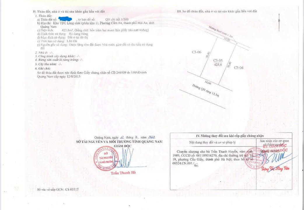 Đất nền đẹp tại Làng Chài, An Bàng, Hội An 425m² giá 17 tỷ - Vị trí đắc địa cho đầu tư!