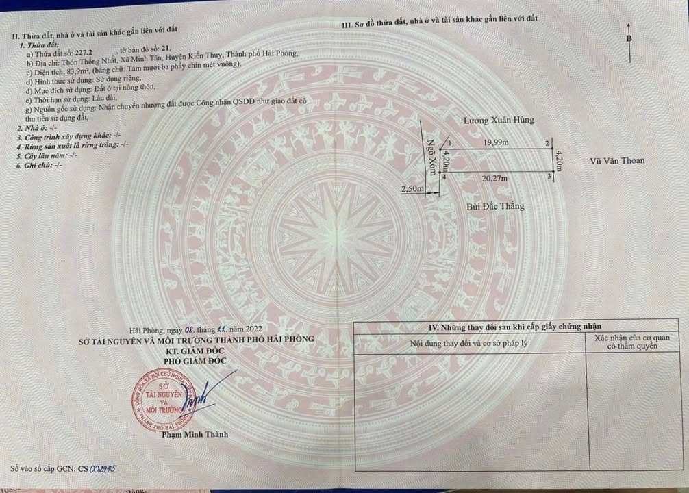 Đất liền kề tại Minh Tân, Kiến Thụy 84m² giá 1,1 tỷ - Đầu tư sinh lời ngay!