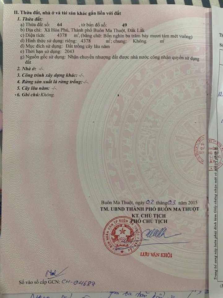 Đất rẫy Hòa Phú Củ Chi 1548m² giá 100 triệu - Sổ đỏ chính chủ, môi trường trong lành!