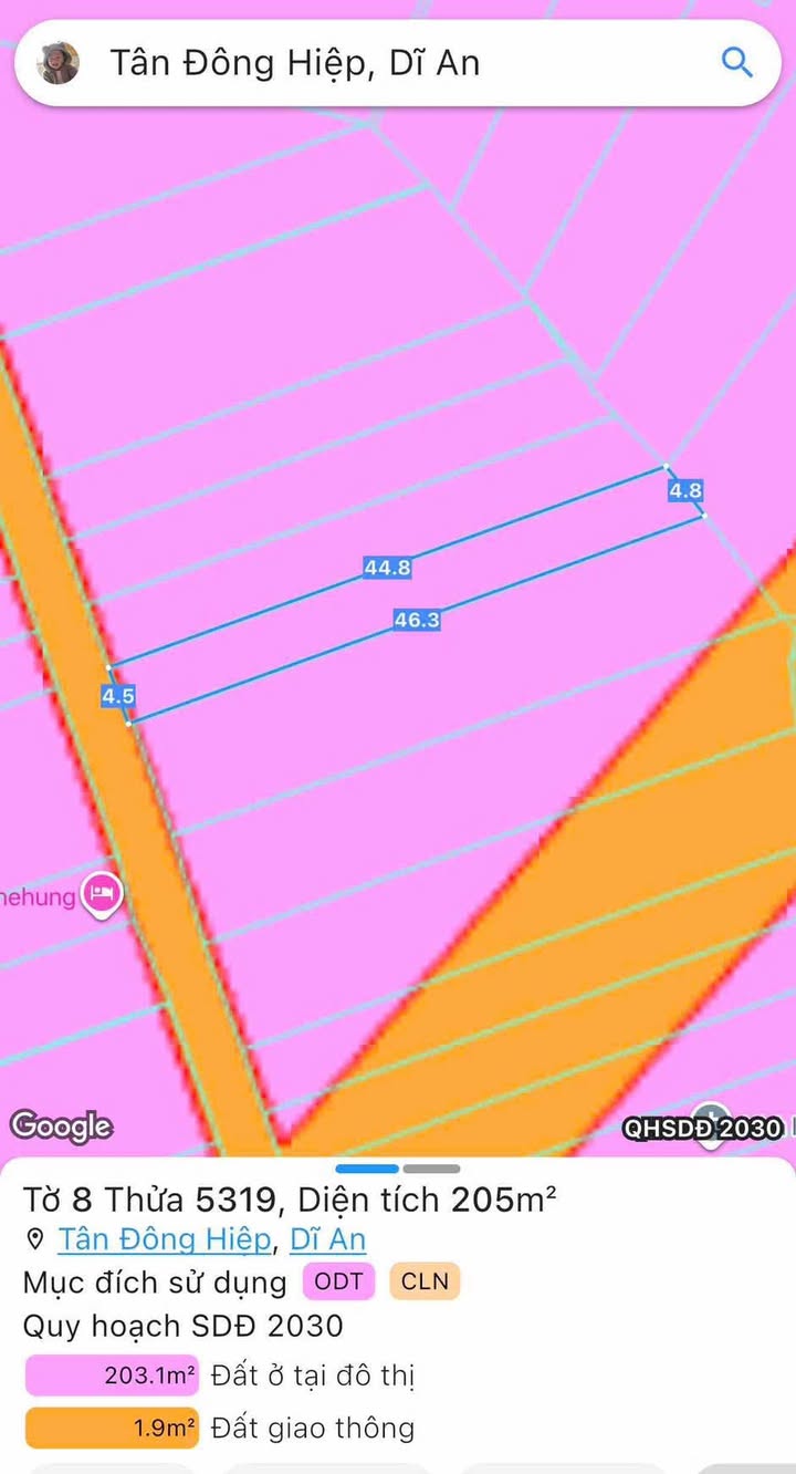 Đất thổ cư 205m² Dĩ An giá chỉ 3.9 tỷ - Cơ hội đầu tư hiếm có!