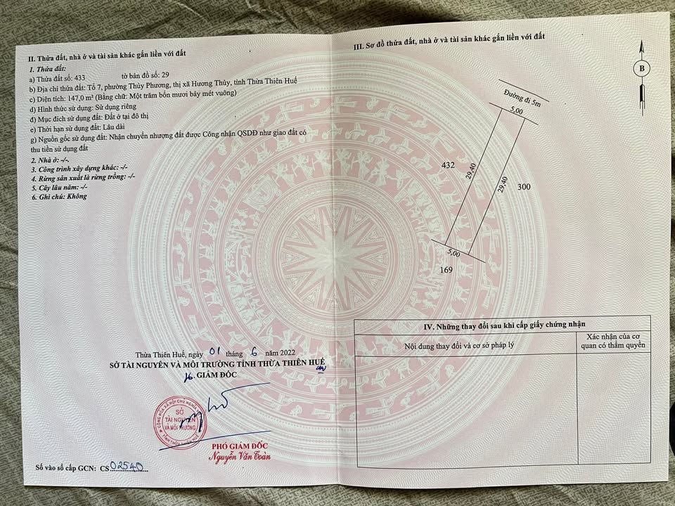 Đất nền Trưng Nữ Vương, Thủy Phương 147m² giá 1.6 tỷ - Đường ô tô thoải mái!