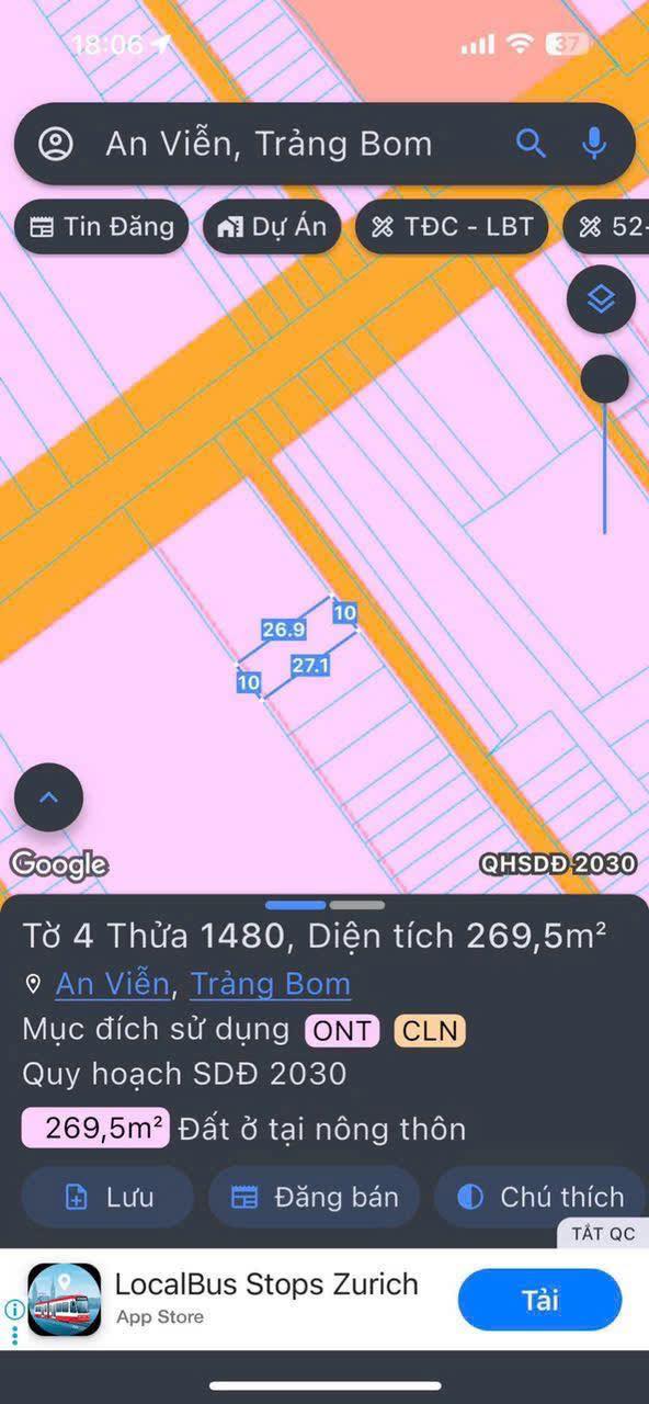 Đất An Viễn Trảng Bom 270m² giá 2.2 tỷ - Sổ đỏ chính chủ, bán gấp!