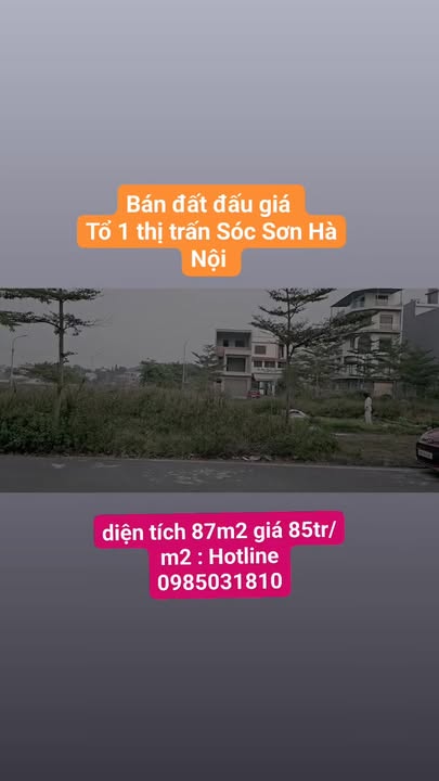 Đất nền Tổ 1 Thị Trấn Sóc Sơn 87m² giá 6.49 tỷ - Đầu tư sinh lời bền vững!