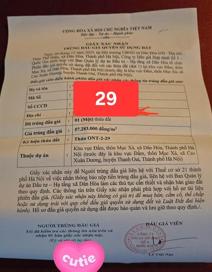 Đất nền Dân Hòa, Thanh Oai 87.5m² giá 5.029 tỷ - Đầu tư sinh lời ngay!