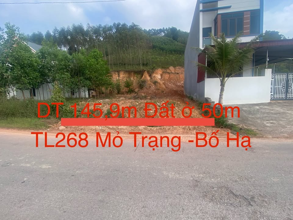 Đất nền mặt đường Tỉnh Lộ 268, Đồng Vương, Yên Thế, 145m² - Giá chỉ 700 triệu!