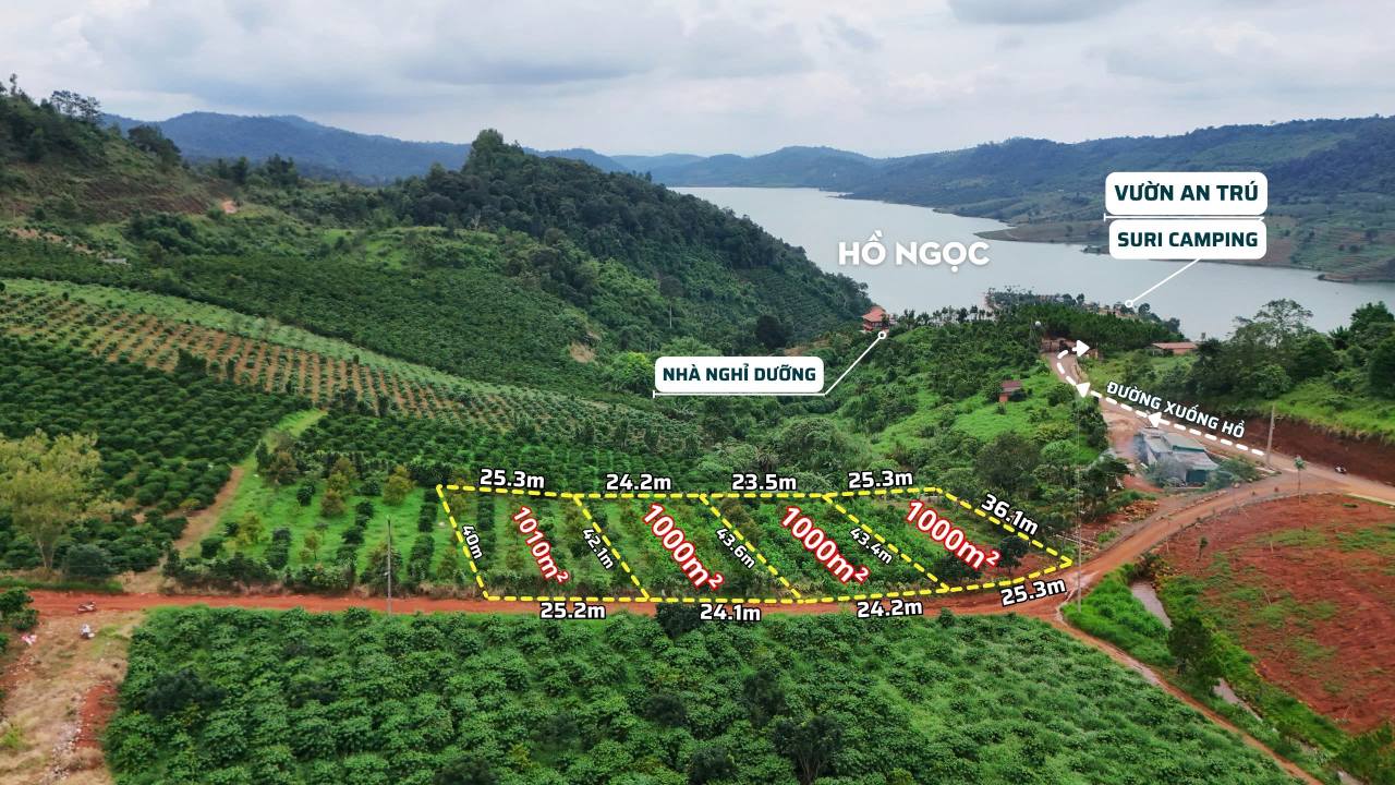 Đất mặt tiền Lộc Tân 1000m² giá chỉ 1.9 tỷ - View hồ Ngọc tuyệt đẹp!
