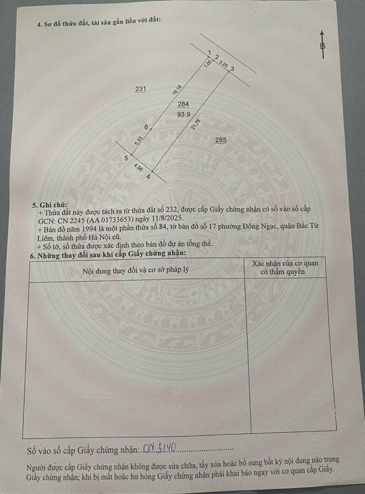 Đất nền phường Đông Ngạc, quận Bắc Từ Liêm, 93,9m² - Đầu tư sinh lời!