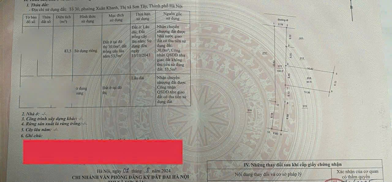 Đất nền Xuân Khanh Sơn Tây 85m² giá chỉ 900 triệu - Sổ đỏ chính chủ!