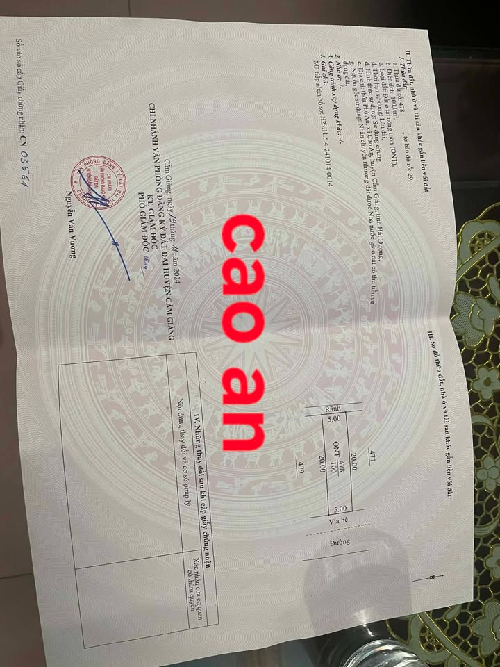 Đất Giãn Dân Phú An, Cẩm Giàng 100m² giá 2 tỷ - Sổ hồng sẵn, vị trí đẹp!