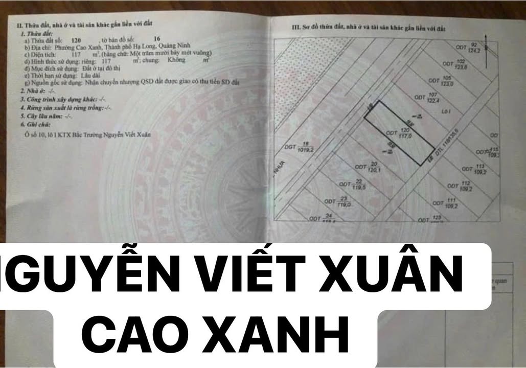 Đất nền Nguyễn Viết Xuân Hạ Long 127m² - Giá tốt nhất thị trường!