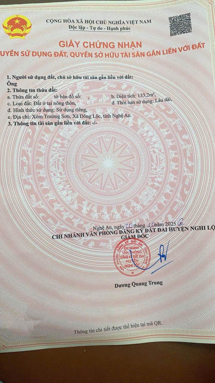 Đất nền Đông Lộc, Nghi Lộc, Nghệ An 133,2m² giá 1.4 tỷ - Cơ hội đầu tư tuyệt vời!