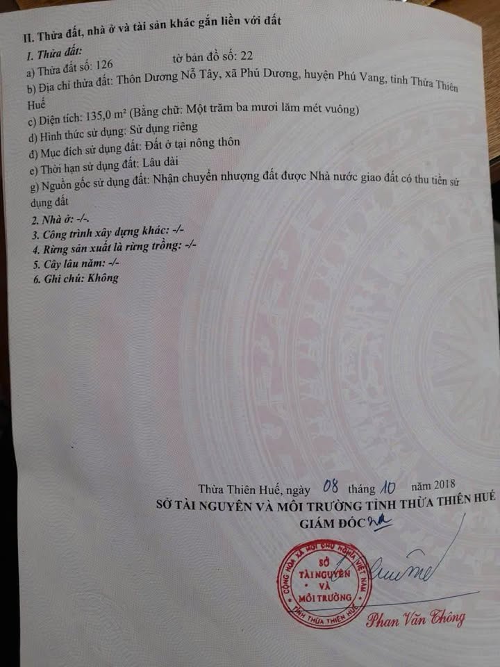 Đất nền đẹp tại TDP Dương Nỗ Tây, 135m² - Sổ đỏ chính chủ, giá thỏa thuận!