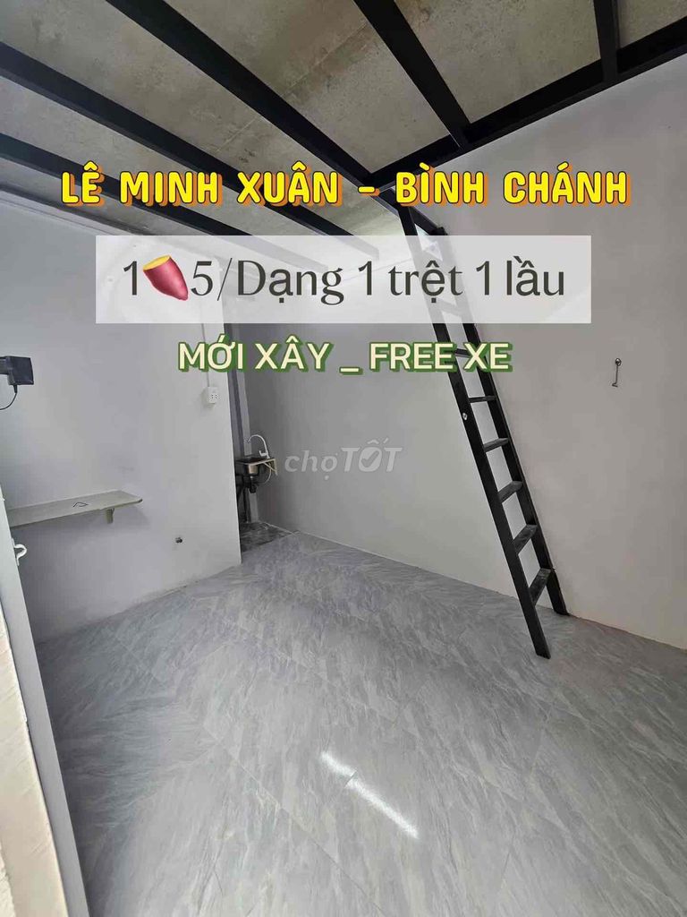 Phòng trọ Lê Minh Xuân, Bình Chánh 26m² giá 1.5 triệu - Giờ giấc tự do, ra vào vân tay!