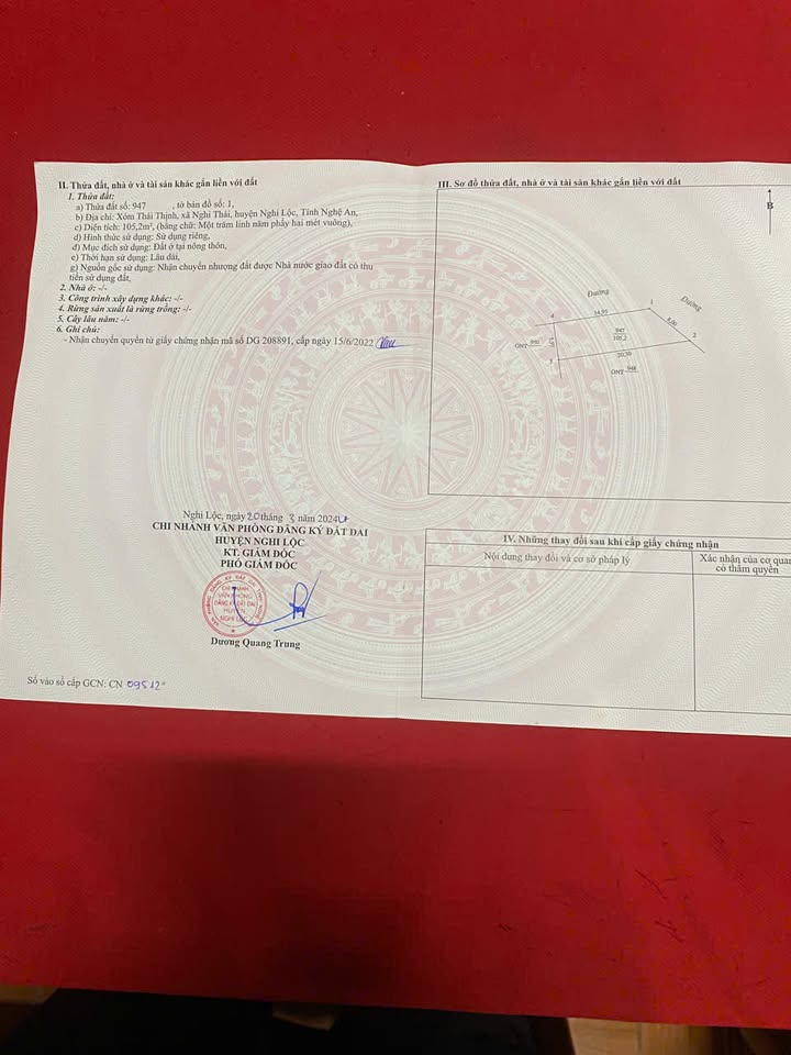 Đất chính chủ Nghi Thái 105m² giá 1.4 tỷ - Đầu tư sinh lời ngay!