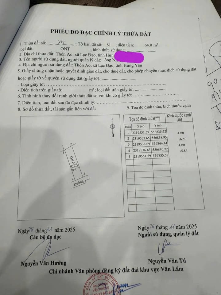 Đất thổ cư Thôn Ao - Minh Hải - Văn Lâm 64m² giá 1.8 tỷ - Đầu tư sinh lời hấp dẫn!