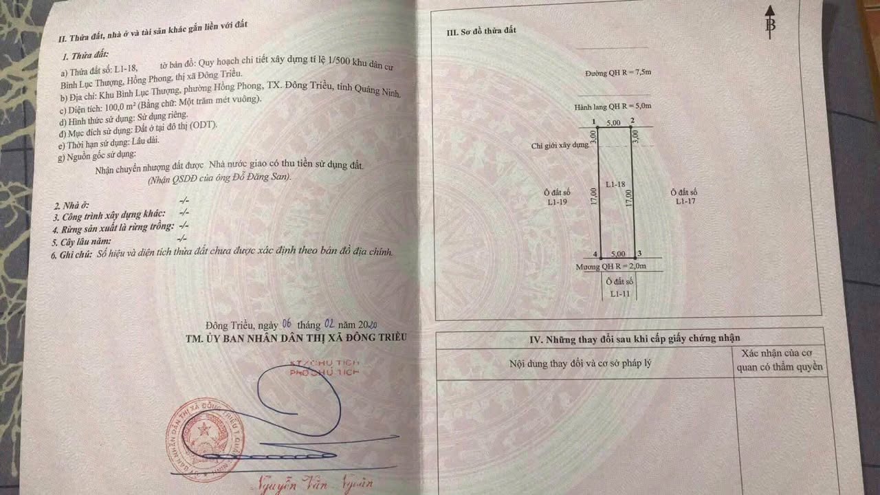 Đất đấu giá cũ Hồng Phong Đông Triều 100m² giá chỉ 1.3 tỷ - Cơ hội đầu tư tốt!