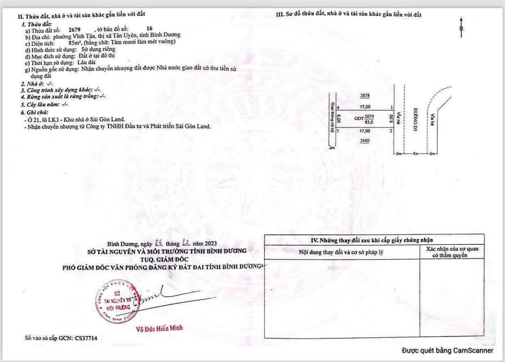 Đất nền khu nhà ở Sài Gòn Land Vĩnh Tân 85m² giá 1.4 tỷ - Sổ đỏ chính chủ, đầu tư sinh lời!