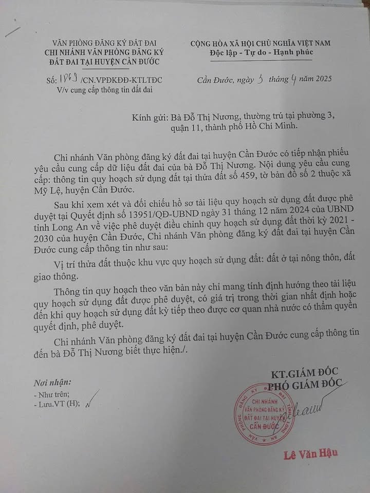 Đất nền Mỹ Lệ, Cần Đước 1600m² giá 2 tỷ - Dễ đầu tư, thanh khoản cao!