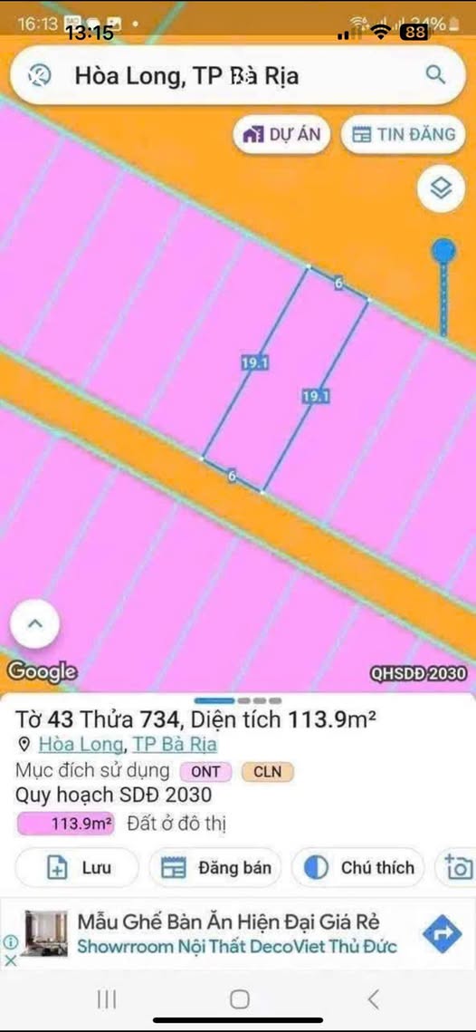 Đất Mặt tiền chợ Gò Cát 8 Hòa Long, 114m² giá 2.09 tỷ - Đầu tư sinh lời lý tưởng!