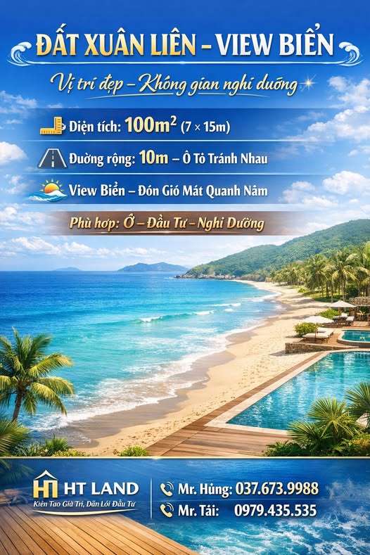 Đất Xuân Liên Nghi Xuân 100m² - View Biển Hiếm Hoi