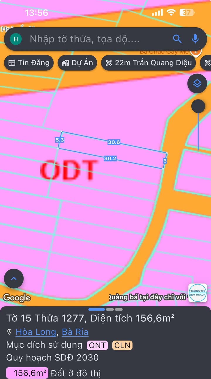 Đất nền Hòa Long Bà Rịa 156m² giá 1.75 tỷ - Sổ hồng chính chủ, thương lượng tốt!