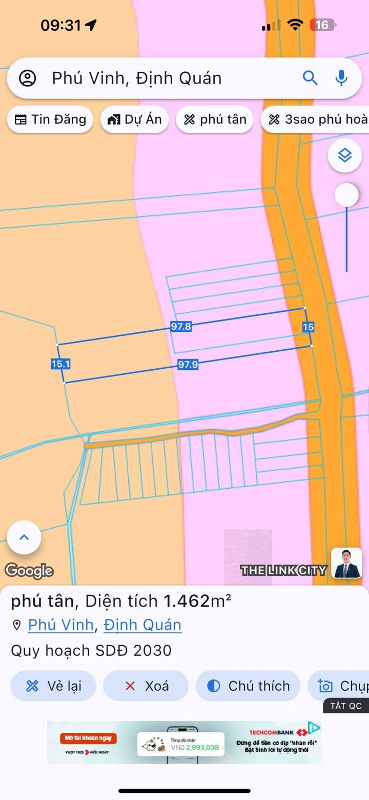 Đất nền Phú Vinh, Định Quán, Đồng Nai 1.462m² - Đường ô tô vào tận nơi!