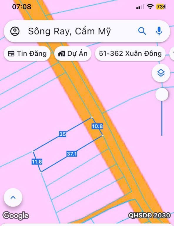 Đất nền 399m² mặt tiền đường bê tông - vị trí đắc địa tại Sông Ray, Cẩm Mỹ