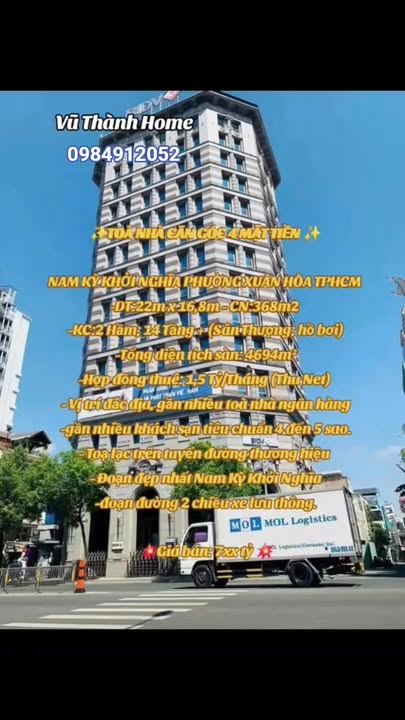 Toà nhà FrontHouse 368m² đường Nam Kỳ Khởi Nghĩa Quận 3 - Vị trí đắc địa, cho thuê 1,5 tỷ/tháng!