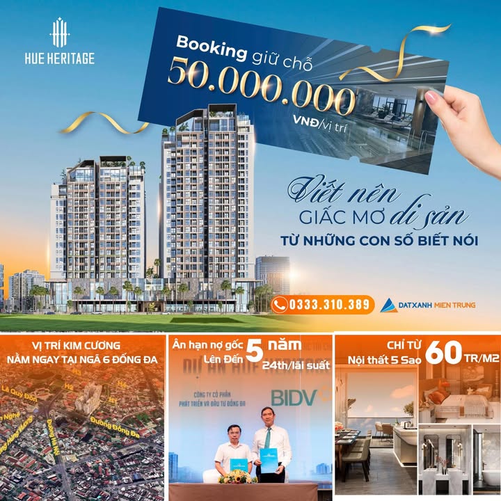 Chung cư Huế Heritage Đống Đa 86.64 tỷ - Biểu tượng tinh hoa giữa lòng cố đô