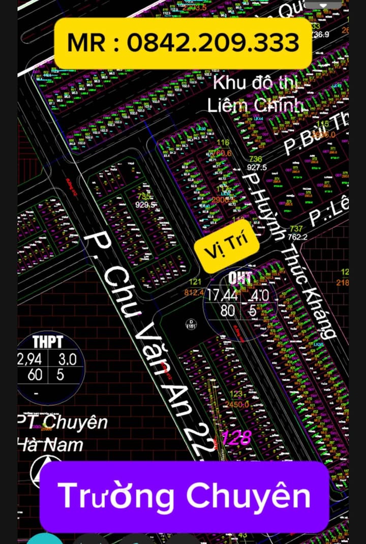 Đất nền góc tại Trường Chuyên, Phủ Lý - Diện tích 104m², Hướng Nam, Giá thỏa thuận!