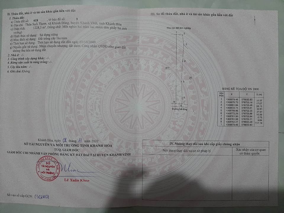 Đất vườn Khánh Đông, Khánh Vĩnh 1228m² giá 200 triệu - Đầu tư sinh lời ngay!