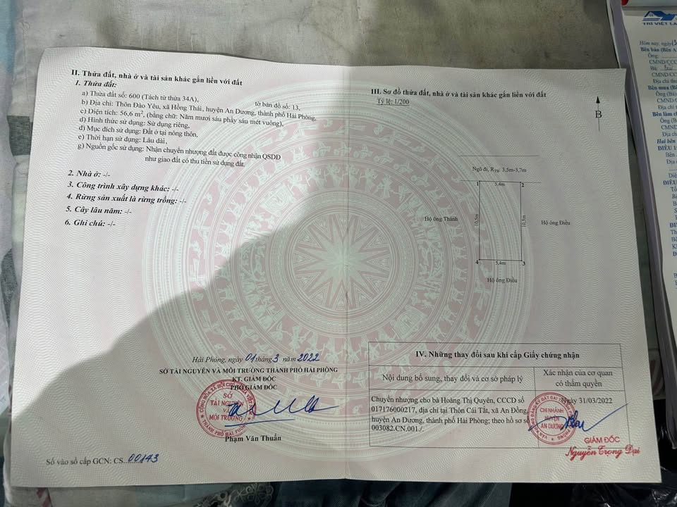 Đất Hồng Thái, An Dương 56,6m² giá chỉ 9xx triệu - Ô tô vào tận nơi!