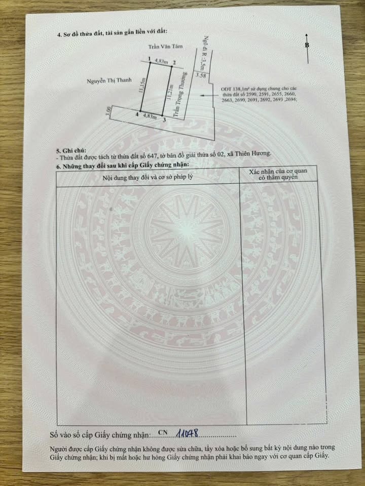 Đất nền liền kề chợ Trịnh Xá, Thủy Nguyên 106m² giá 1.1 tỷ - Vị trí đẹp, ô tô vào tận đất!